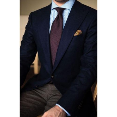 Cavat 8cm bản lớn Hàn Quốc cao cấp, đỏ mận kẻ xanh - Tặng kèm hộp Full box