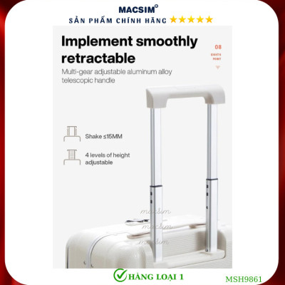 Vali cao cấp Macsim Hanke MSH9861 size 18 inch hàng loại 1 màu trắng