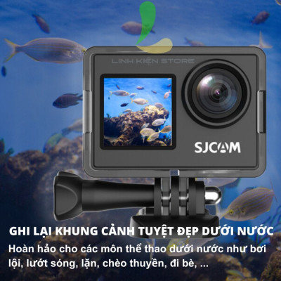 Camera hành trình Sjcam SJ4000 Dual Screen 4K - Máy quay hành động 2 màn hình quay liên tục lên đến 70 phút - Hàng nhập khẩu