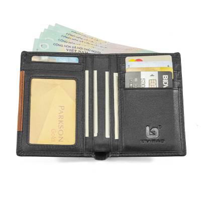 Ví Da Nam, Bóp Da Nam Kim Bảo H40 Da Bò Màu Đen, Nâu, Bò