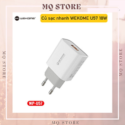 Củ sạc nhanh 18W WEKOME WP-U57 QC 3.0 tối đa 18W ( hàng chính hãng)