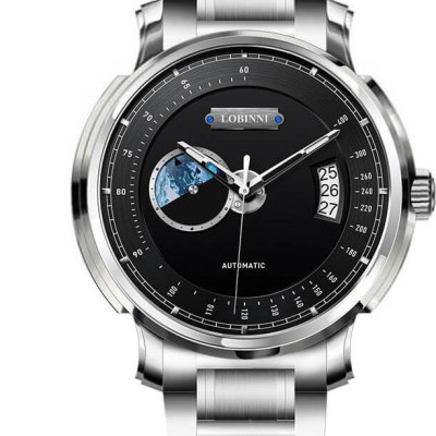 Đồng hồ nam chính hãng LOBINNI L17511-5 Kính chống xước,chống nước 50M,bảo hành 24 tháng,máy cơ Automatic,dây kim loại thép không gỉ 316L,thiết kế đơn giản dễ đeo