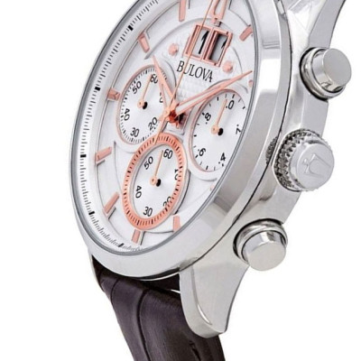 Đồng Hồ Nam Bulova Dây Da 96B309 - Mặt Trắng