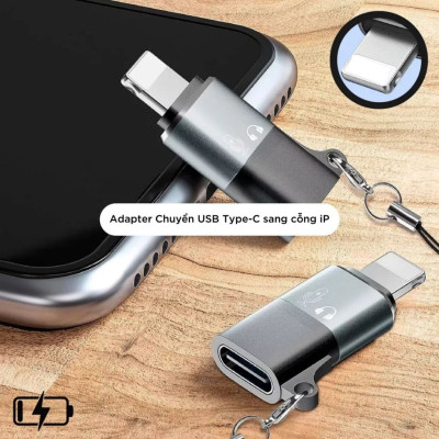 Đầu chuyển đổi Cho Micro Thu Âm Không Dây từ Type C sang Lightningg (i.phone) type c sang ios Jack Dây KHÔNG DÙNG CHO TAI NGHE - Hàng Nhập Khẩu