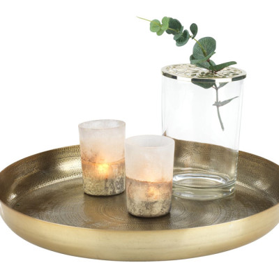 Khay trang trí | JYSK Erling | aluminium | màu đồng xước phay | DK34xC4cm