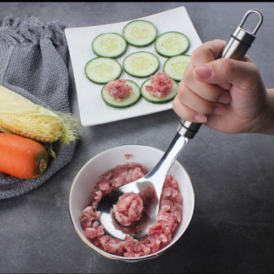 Muỗng, thìa, dụng cụ làm thịt viên, cá viên bằng thép không gỉ siêu tiện dụng, tiết kiệm thời gian GD266-MuongThitVien