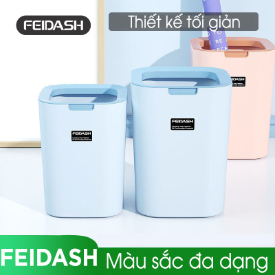 Thùng Rác Vuông 2 Lớp Thiết Kế Mở Không Nắp FEIDASH G3400 - Dung Tích 8L Nhỏ Gọn Tiện Lợi - Màu Sắc Thanh Lịch, Đa Dạng