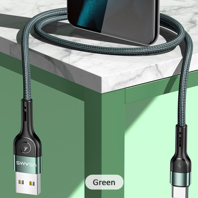 Dây Cáp sạc nhanh và truyền dữ liệu bọc dù USAMS US-SJ449 chuẩn kết nối Type-C dài 1m, hàng chính hãng