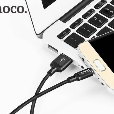 Cáp sạc nhanh Type C Hoco X14, dây sạc bọc dù chống đứt, chống rối, hỗ trợ truyền dữ liệu dành cho Samsung Galaxy Note 9/Note10/S9/S10/S10+, sạc nhanh 2A Max - Hàng chính hãng