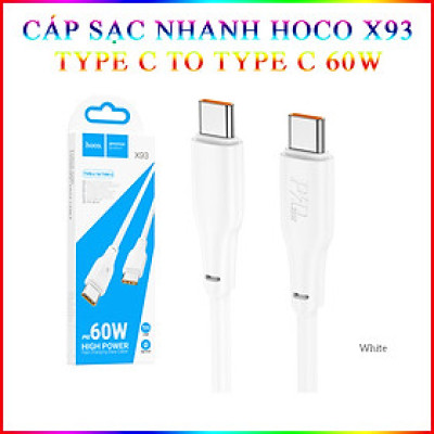 Cáp Sạc Nhanh Dành Cho Hoco X93 Force 60W Type-C Đến Type-C Dây Dài 2M Hàng Chính Hãng