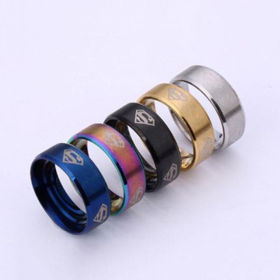 Nhẫn titan nam - Nhẫn nam inox đánh dấu siêu nhân nhiều màu thời trang thép không gỉ trangsucpt