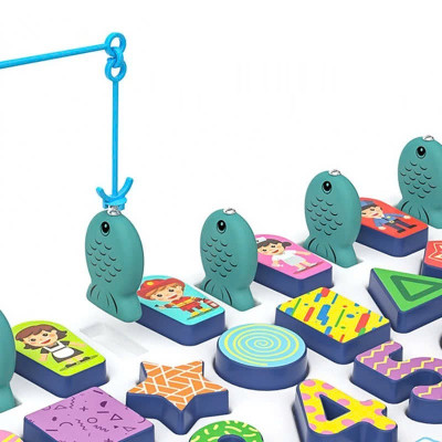 Bộ đồ chơi câu cá, ghép số, ghép chữ Thông minh có xô đựng 5in1 Cao cấp - Hàng chính hãng