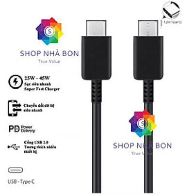 Cáp sạc nhanh Type C to Type C dùng cho SamSung Galaxy Note 22, 23,24 Ultral, Fold 3 Fold 4 - hàng chính hãng