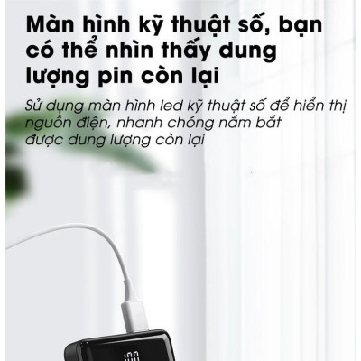 Sạc dự phòng PISEN Digital D109-D-1 10000mAh kèm cáp Type-C, L, Micro, tương thích mọi thiết bị (LS-DY53), Hàng chính hãng