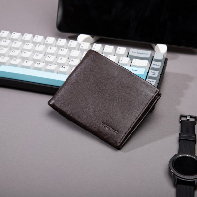 Ví nam da bò Trita ( Thời trang nam gấp 2 ngang - Ví da RVN04 )