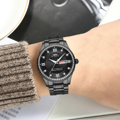 Đồng hồ thạch anh Dây đeo bằng thép không gỉ Thời trang chức năng 3ATM Hiển thị dạ quang OLMECA