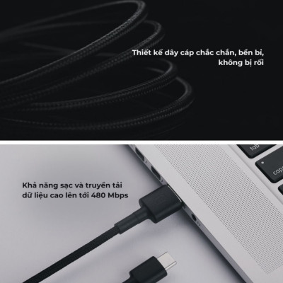 Cáp Sạc Xiaomi Mi Braided USB Type-C Cable 100cm - Hàng Chính Hãng