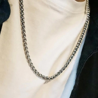 Dây chuyền nam titan cao cấp thời trang rẻ titan thép không gỉ bông dừa trangsucpt 6mm PTDCNA171