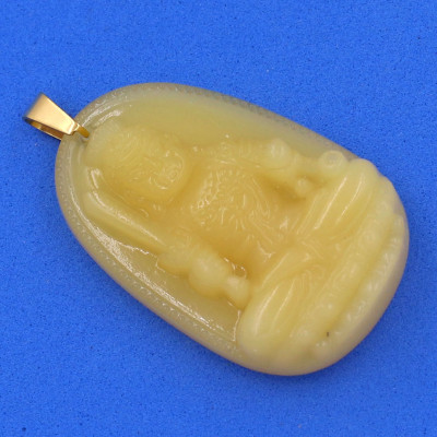 Mặt dây chuyền phật Bất Động Minh Vương thạch anh vàng size nhỏ 3.6cm - phật bản mệnh tuổi Dậu