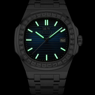 Đồng hồ nam chính hãng IW CARNIVAL IW721G-1 Kính sapphire ,chống xước ,Chống nước 50m ,Bảo hành 24 tháng,Máy cơ (Automatic),dây kim loại thép không gỉ 316L, mặt xanh thiết kế đơn giản dễ đeo 