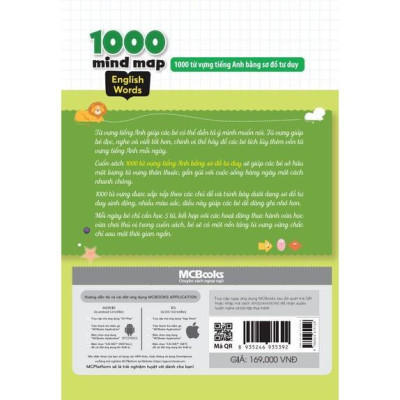 Sách - 1000 Mind Map English Words - 1000 Từ Vựng Tiếng Anh Bằng Sơ Đồ Tư Duy - MCBooks