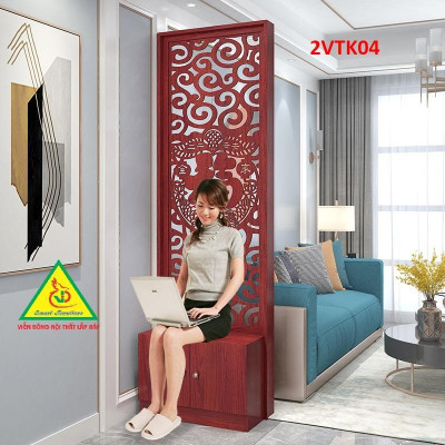 Tủ kệ trang trí kiêm vách ngăn phòng khách , nhà bếp 2VTK03 - Nội thất lắp ráp Viendong Adv