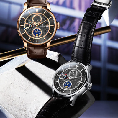 Đồng hồ nam Poniger P813-2 Chính hãng ,Kính sapphire nguyên khối ,chống xước,chống nước 50m,mặt đen vỏ vàng hồng dây da nâu ( đen) xịn,vỏ máy thép không gỉ 316L,Đồng hồ cơ (Automatic) bảo hành 24 tháng, hàng mới 100%,thiết kế trẻ trung và sang trọng