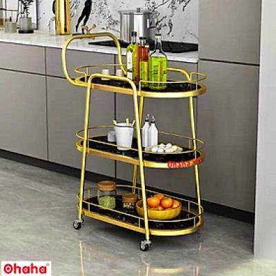 KỆ TRANG TRÍ PHÒNG BẾP SANG TRỌNG CÓ BÁNH XE CAO CẤP OHAHA - KTT022