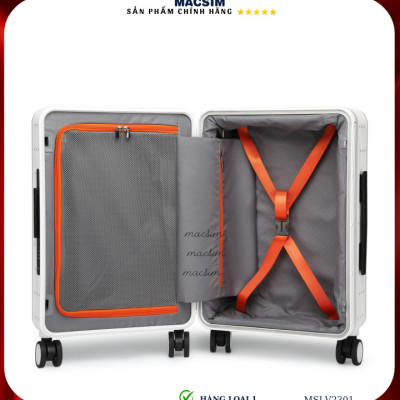 Vali cao cấp Macsim SMLV2301 cỡ 20 inch màu trắng- Hàng loại 1
