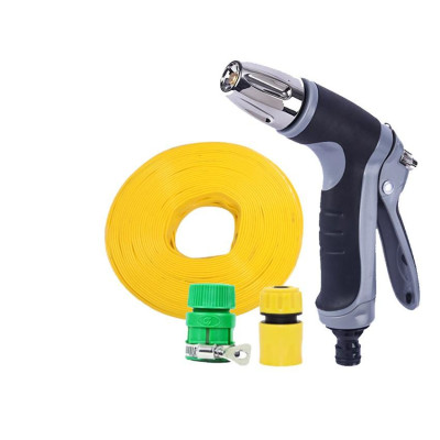 Bộ dây vòi xịt nước rửa xe, tưới cây,tăng áp 3 lần cút nhựa nối nhựa vàng loại 5m 206817 