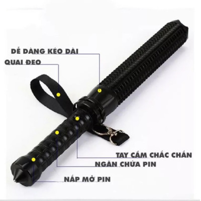 Đèn pin kéo dài 46.5 cm siêu sáng đèn pin tư vê tặng pin và củ sạc
