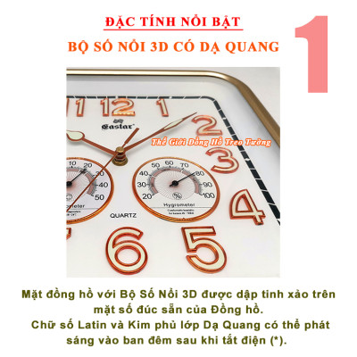 Đồng Hồ EASTAR KIM TRÔI Số Nổi 3D có DẠ QUANG và NHIỆT ẨM KẾ Tự Động (Không Dùng Pin) – Tặng Pin Maxell - Bảo Hành 1 Năm