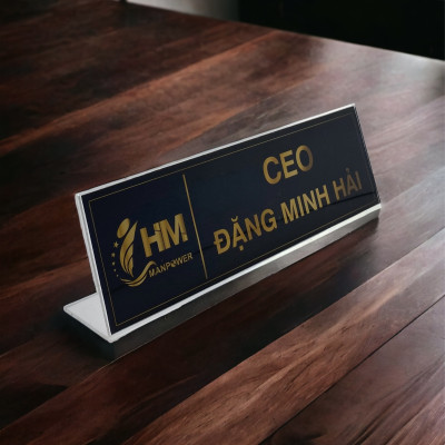 Biển chức danh, Bảng tên để bàn, Kệ mica chức vụ 1 mặt Enter A03 300x100mm (20)