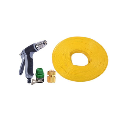 Bộ dây vòi xịt nước rửa xe,tưới cây tăng áp 3 lần 20m(cút đồng nối nhựa xanh) 206817