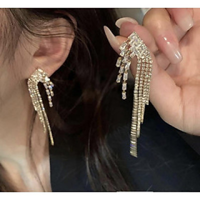 Earrings nữ đeo tai gắn đá bản to thời trang Hàn Quốc cao cấp