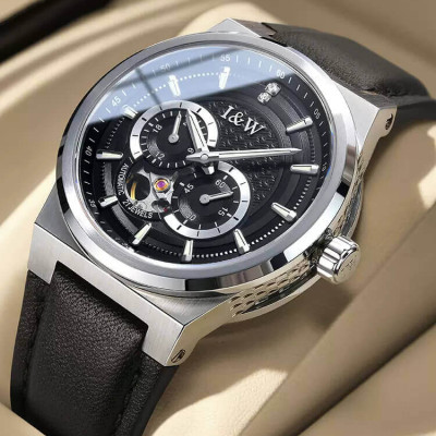 Đồng hồ nam chính hãng IW CARNIVAL IW680G-1 Kính sapphire ,chống xước ,Chống nước 50m ,Bảo hành 24 tháng,Máy cơ (Automatic),dây da cao cấp, thiết kế đơn giản dễ đeo