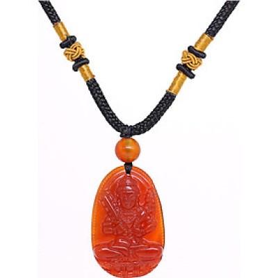 Mặt Dây Chuyền Hư Không Tạng Bồ Tát Đá Mã Não Đỏ (5 x 3 cm) Ngọc Quý Gemstones