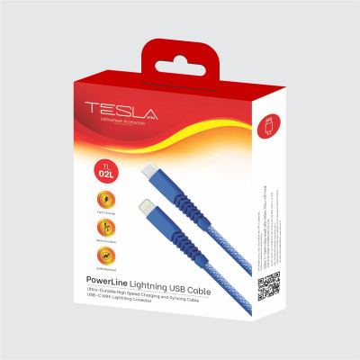 Cáp sạc nhanh TypeC-iP hàng chính hãng TESLA TL02L Nylon 1m | Bảo hành 12 tháng 1 đổi 1 | Made in Việt Nam