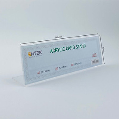 Biển chức danh, Bảng tên để bàn, Kệ mica chức vụ 1 mặt Enter A02 240x75mm trung (20)