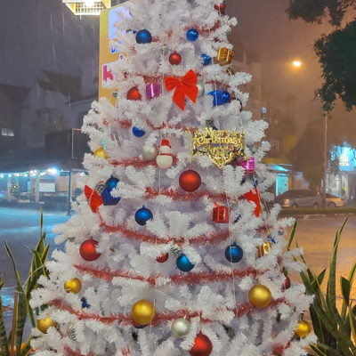 Cây thông noel màu trắng  - Cây thông noel đẹp - Tán dày và đều, cây thông chắc chắn, dể tháo lắp