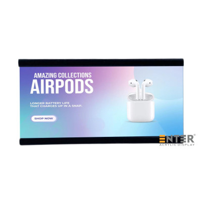 Bảng thông tin nhôm Enter AL13 80x35mm, Khung thông tin sản phẩm, Khung bảng giá siêu thị, Tag thông tin mini