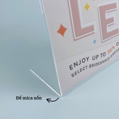 Kệ mica 1 mặt Enter F06-P 35x50mm A9 đứng, Kệ menu chữ L, Khung thông tin sản phẩm, Khung bảng giá, Kệ trưng bày để bàn