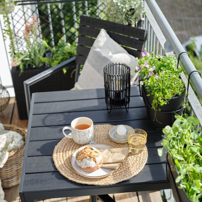 Cốc | JYSK Alf | gốm | xanh/trắng | DK9xC9cm