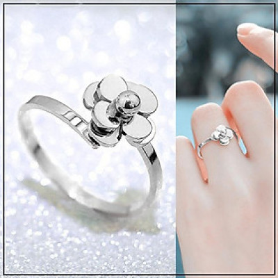 Nhẫn titan nữ thời trang cao cấp hoa trà free size thép không gỉ titanium trangsucpt 3 màu NNUT34