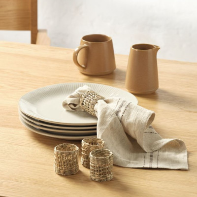 Khăn ăn cotton | JYSK Engfiol | be/xám | R40xD40cm | bộ 2 chiếc