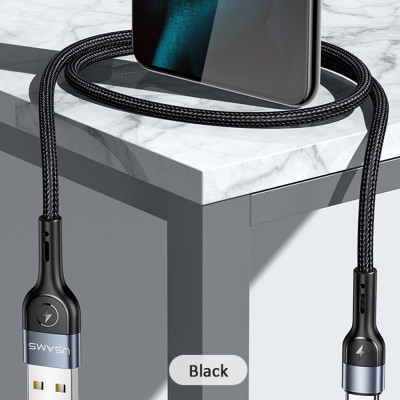 Dây Cáp sạc nhanh và truyền dữ liệu bọc dù USAMS US-SJ449 chuẩn kết nối Type-C dài 1m, hàng chính hãng