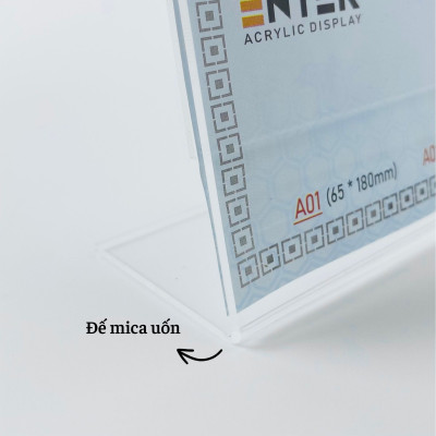 Biển chức danh, Bảng tên để bàn, Kệ mica chức vụ 1 mặt Enter A02 240x75mm trung (20)