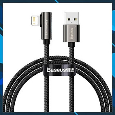 Cáp sạc nhanh 2.4A truyền dữ liệu Baseus Legend Series Elbow dây dù có đèn Led dài 1M dành cho iPhone/iPad - Hàng chính hãng
