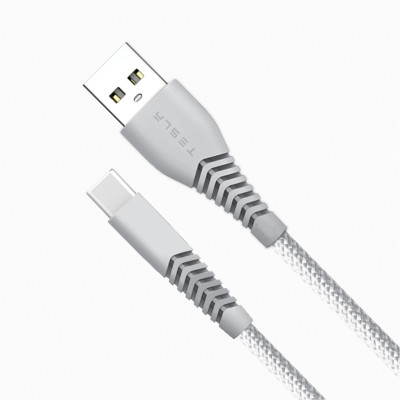Cáp sạc USB to Type-C hàng chính hãng TESLA TL01C Nylon 1m | Bảo hành 12 tháng 1 đổi 1 | Made in Việt Nam