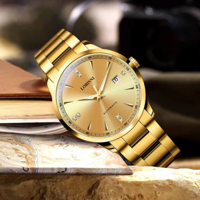 Đồng hồ nam chính hãng LOBINNI L19002-3, Chống nước 50m,Bh 24 tháng,Máy cơ Automatic,dây thép xịn